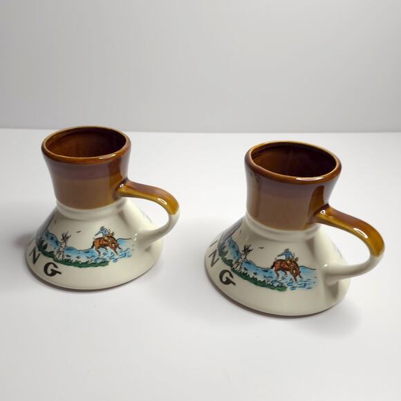 Vintage Wyoming No Spill Ceramic Travel Mug Wide & No Slip Base Souvenir - Picture 3 of 10